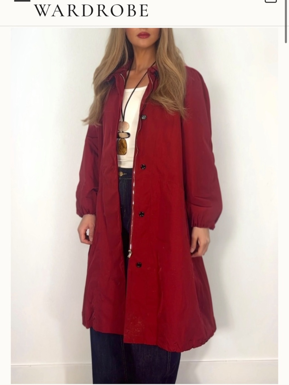 Massimo Dutti Burgundy Trench Coat